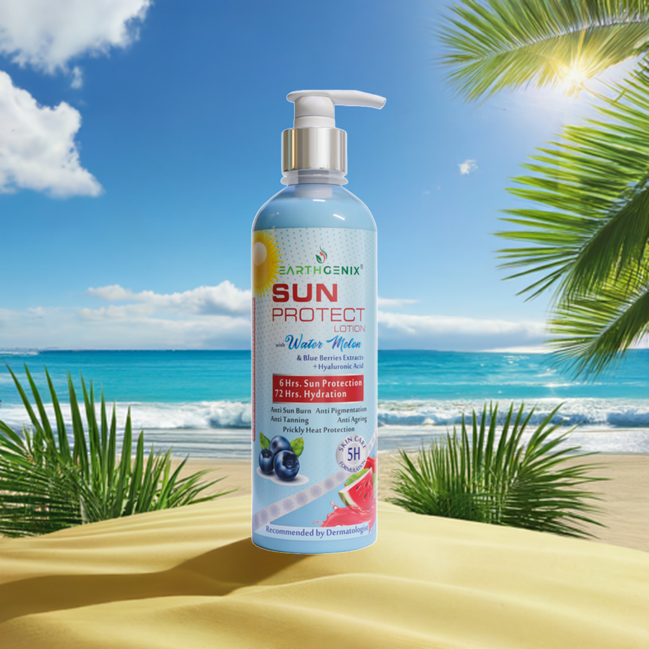 Sun Protect Lotion with Water Melon & Blue Berries Extracts + Hyaluronic Acid